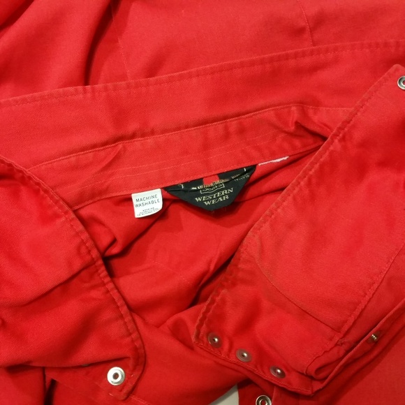 Men's VTG Sears Red Cowboy Western Shirt Snaps - Picture 9 of 9